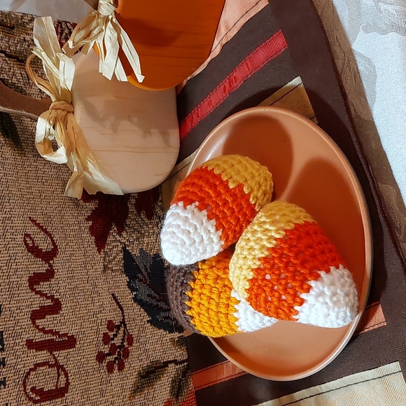 Crochet Handmade Candy Corn Decoration ☆Set of 3 - Picture 1 of 8